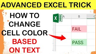 How to Change Cell Color in Based on Text Input in Excel [upl. by Eatnoid]