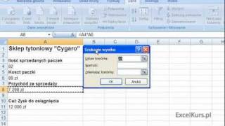 Kurs Excel 2007 Dla Poczatkujacych Analiza za pomocą narzędzia quotSzukaj Wynikuquot [upl. by Ruprecht]