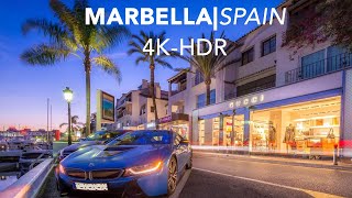 4K Marbella Drive 4K HDR  City Tour Luxury city Andalusia Malaga Spain🇪🇸 [upl. by Gertrud439]