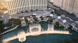 Las Vegas  Fountains of Bellagio  View Eiffel Tower [upl. by Fisher804]