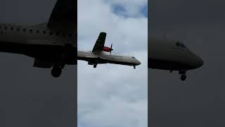 LoganAir ATR on finals for Heathrow Runway 27R [upl. by Naujal]