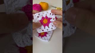 How to crochet a flower granny square for beginners 🌸  Step by Step easy crochet tutorial [upl. by Rollecnahc]