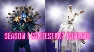 ALL SEASON 1 CONTESTANTS RANKED MASKED SINGER [upl. by Lashonde915]