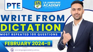 PTE Listening Write From Dictation  February 2024II Exam Predictions  LA Language Academy PTE [upl. by Lertnom938]