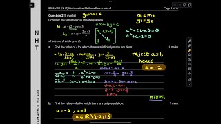 2024 NHT VCE Mathematical Methods Exam 1 Suggested Solutions [upl. by Laughton]