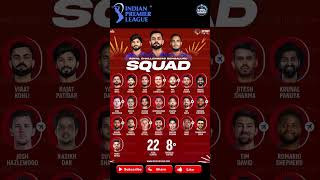 RCB Full Squad For IPL 2025 rcb ipl2025 [upl. by Dorej]