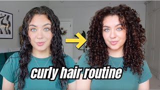 FULL UPDATED CURLY HAIR ROUTINE  3A  3B Curls  Medium Density [upl. by Hughie]