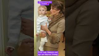 First Lady Melania and her son 💝 vlog trump melaniatrump barrontrump mother motherslove [upl. by Hairabez]