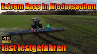 Striegelen von Roggen und Triticale mit Drohnenaufnahmen Treffler Striegel und John Deere 6150R [upl. by Nedia]