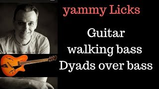 major ii v i lesson  guitar dyads over bass walking bass lines [upl. by Eittel]