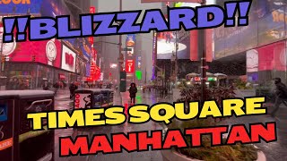 heavy snowfall at Times Square 4K Video [upl. by Leslie]