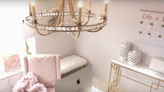 Blush Pink Home Office Tour  Indiehome Design [upl. by Nnaeiluj]