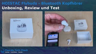 HOISTAC Flybuds  Bluetooth InEar Kopfhörer  Unboxing Review und Test Praxistest [upl. by Ynalem]