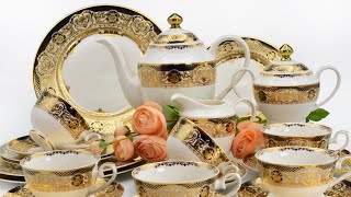 Fine bone china tea set 24pcs manufacturer  KAROSA [upl. by Howlan]