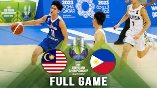 Malaysia v Philippines  Full Basketball Game  FIBA U16 Asian Championship 2023 [upl. by Laenaj]