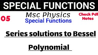 Series Solutions to Bessel Polynomial mathematicalphysics mscphysics itschemistrytime [upl. by Demetrius]