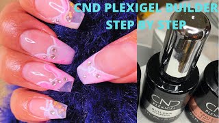 CND Plexigel step by step full application nail formshow to Plexigel Builder Efilenail formsarts [upl. by Klinges]