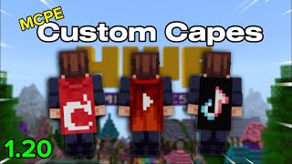 How To Get Custom Capes In 1 Minute For Minecraft Bedrock 120 MCPEMCBE [upl. by Enaej]