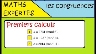 Terminale Maths ExpertesArithmétique et congruence Premiers calculs [upl. by Akkinahs]