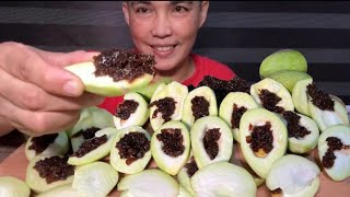 Hilaw na Mangga at Spicy Bagoong Alamang Mukbang Asmr  Mukbang Philippines  Real EatingShow [upl. by Ahsiuqet]