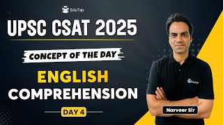 UPSC CSAT Reading Comprehension  CSAT English Online Classes  CSAT English Preparation  EduTap [upl. by Olwena]