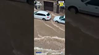 Miles de evacuados transporte suspendido e inundaciones en otro temporal que azota Malaga España [upl. by Haelak]