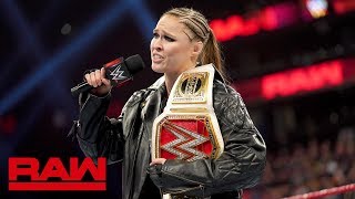 Rousey Lynch and Flair comment on competing in WrestleManias main event Raw Mar 25 2019 [upl. by Hanforrd]