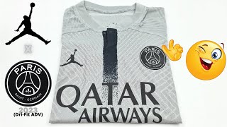 PSG x Jordan football shirt AWAY kit 2223 7 MBAPPE Unboxing amp Review  ASMR [upl. by Bohner79]