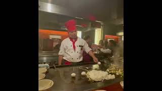 Egg trick and onion volcano teppanyaki [upl. by Jenness784]