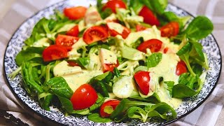 Ich werde nie müde diesen Salat zu essen Salat mit Feldsalat Tomaten und Senf Joghurt Dressing [upl. by Giliane428]