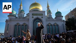 Muslims in Russia celebrate Eid alAdha [upl. by Byron11]