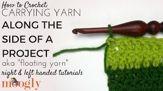 How to Crochet Carrying Yarn Along the Side of a Project Right Handed [upl. by Adidnere933]