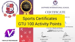 Sports Certificates  GTU 100 Activity Points  How to complete GTU 100 Points Fast amp Easily [upl. by Steddman318]