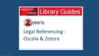 Using Zotero with the Oscola legal referencing system [upl. by Stelmach]