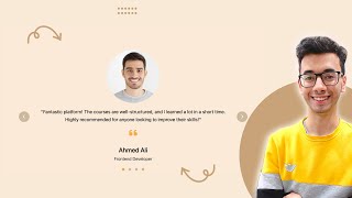 How to create Slider Testimonials Section Using HTML CSS and JavaScript [upl. by Annairdna131]