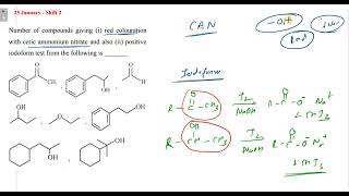 Number of compounds giving i red colouration with ceric ammonium nitrate and also ii positive [upl. by Ellenod731]