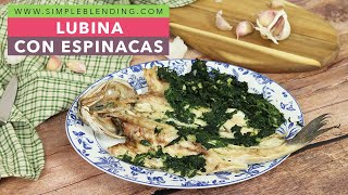 LUBINA CON ESPINACAS  Cómo hacer lubina al horno con espinacas  Receta de pescado saludable [upl. by Nidnarb338]