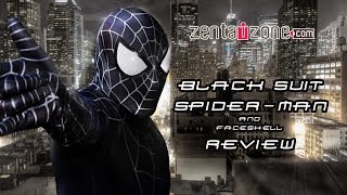 ZENTAI ZONE BLACK SPIDERMAN SUIT AND FACESHELL REVIEW [upl. by Natsuj]