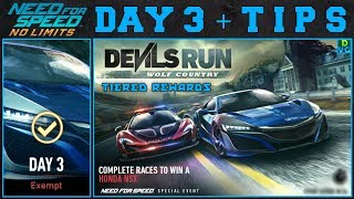 NFS No Limits  Devils Run Wolf Country  Honda NSX 17  Day 3  TIPS [upl. by Dallas]