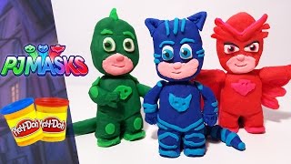 PJ MASKS Play Doh Figures  How to Make Catboy Owlette and Gekko with Playdough [upl. by Stafford]