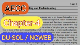 AECC English A Chapter 4 Reading and Understanding  semester 1st2nd  DU  SOL  NCWEB  UG [upl. by Sell]