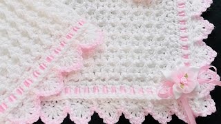 Snowdrop Stitch Baby Blanket Quick Easy and Warm Crochet Tutorial for Beginners and ALL [upl. by Vinn]