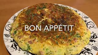 Omelette aux pommes de terre avec lardons fumés Un plat très délicieux [upl. by Pennebaker]