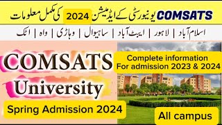 Comsats university spring Admissions 202324  complete information of comsats University admission [upl. by Kirby236]