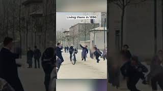 1896 Snowball Fight in Lyon France Colorized VS 2023 [upl. by Rafael]