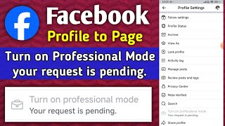 facebook profile  turn on professional mode your request is pending [upl. by Ahsimot906]