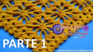 Chal tejido a crochet paso a paso en punto ARAÑAS video 1 [upl. by Schell]