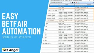 Betfair Automated trading is easy using Bet Angel  Step by step walkthrough guide [upl. by Ronica81]