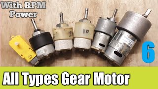 6 Types Of Different DC Gear Motor 12v Motor RPM Current Voltage Details [upl. by Bergstein]