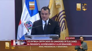 CDN en Vivo  JCE entrega certificados ganadores de elecciones mayor 2024 [upl. by Neomah230]